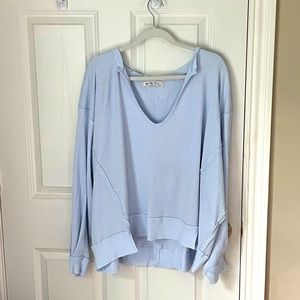 Free People, blue, buttercup thermal, size small